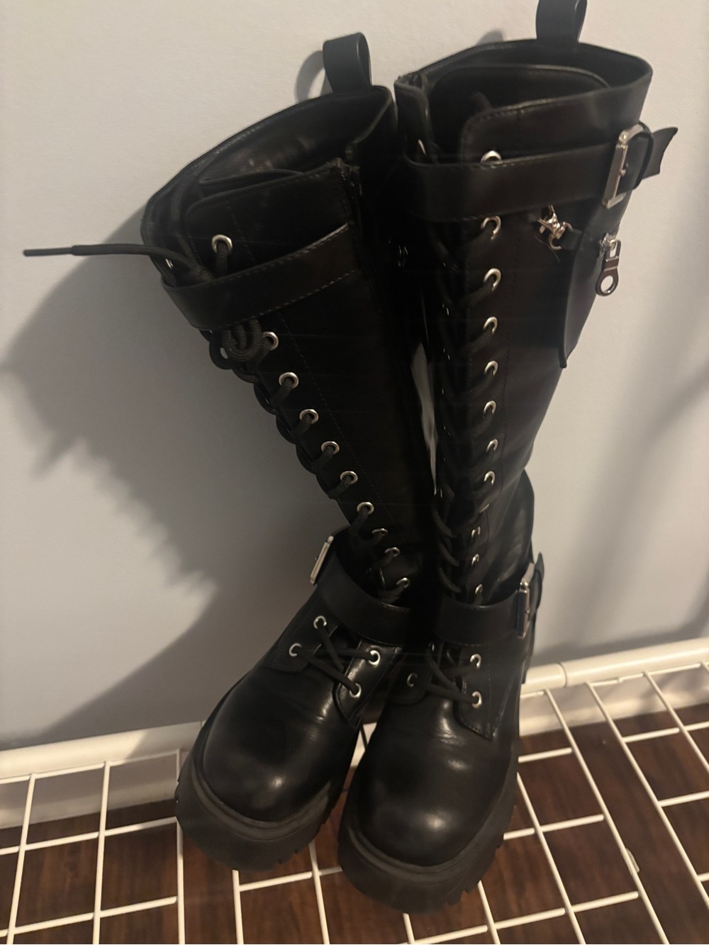 Chunky Combat Moto Boots size 7 EUC Dream Pairs - Picture 2 of 10